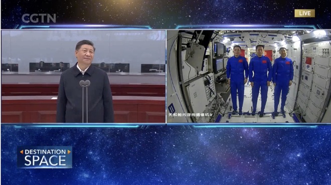 Xi, nakipag-usap sa mga astronaut na Tsino na nakadestino sa space station_fororder_c95e3397bc5d452384ca80a9394f3a76