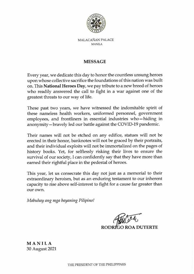 Duterte sa Sambayanang Pilipino: Pambansang Araw ng mga Bayani, alay sa magigiting na di-kilalang bayani_fororder_National-Heroes-Day-2021-1086x1536