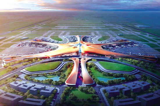 An artist's impression of what Beijing's new airport will look like. [File Photo: 163.com]  
