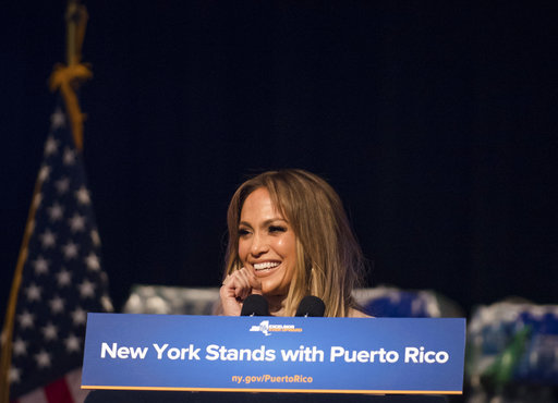 Jennifer Lopez announces her new hurricane recovery efforts for Puerto Rico Sunday, Sept. 24, 2017 in New York. She pledge to donate time and money help the recovery efforts. [Photo: AP]