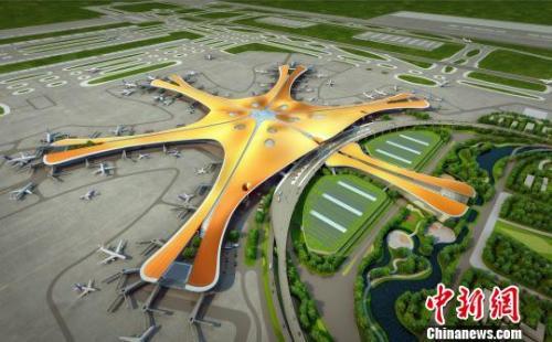 An aerial view of Beijing's new airport [Photo: Chinanews.com] 