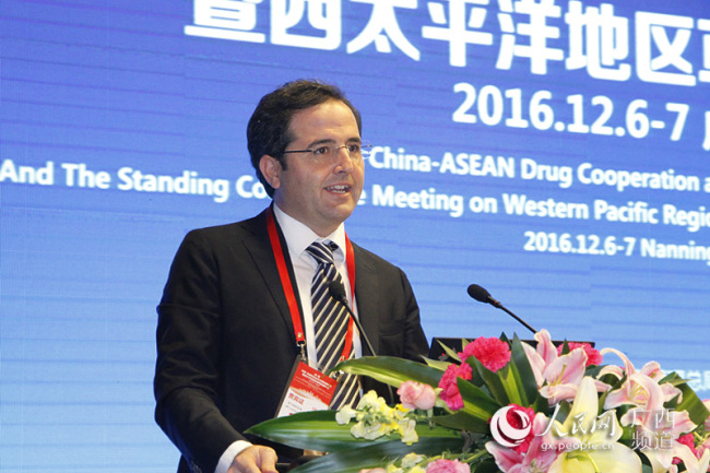 Fabio Scano addressing a conference in China.[Photo provided by WHO China]