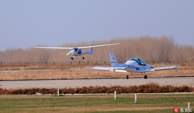 RX1E-A completes its maiden flight at Caihu airport in Shenyang, Liaoning Province on November 1, 2017. [Photo: IC]