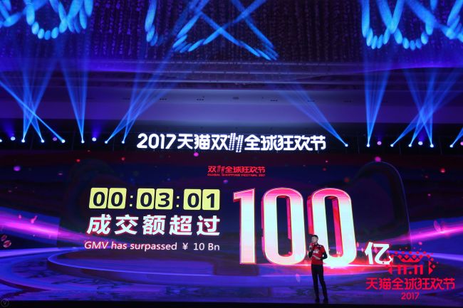 The platform reached the 100-billion-yuan sales mark in 6 minutes and 58 seconds last year. [Photo provided to China Plus]