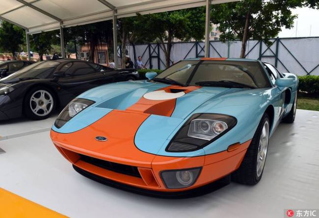 A sports car from American automaker Ford Motor Company is on display during the second Gold Coast Motor Festival in Hong Kong, China, 12 November 2017.