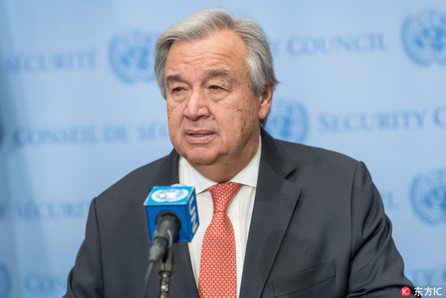 United Nations Secretary-General Antonio Guterres. [File Photo: IC]