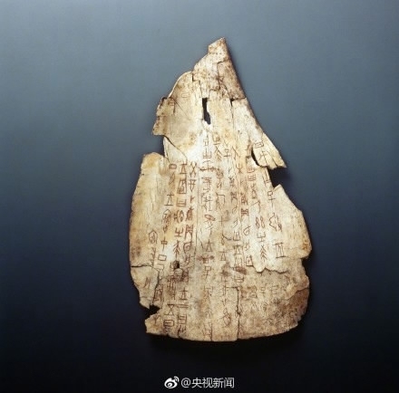 A piece of oracle bone script [Photo: CCTV]