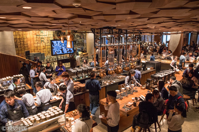 The world’s biggest Starbucks shop opens in China on December 6, 2017. [Photo: VCG]