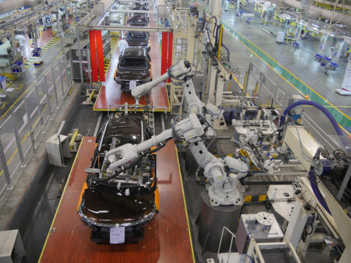 The assembly line of Guangzhou Automobile Group Motors in Guangzhou on December 7, 2017 [Photo: China Plus/ Ding Xiaoxiao]