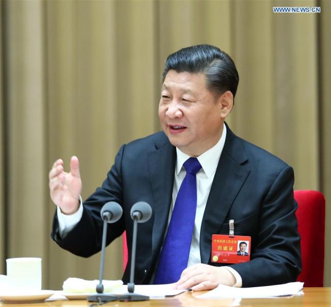 Chinese President Xi Jinping addresses the Central Economic Work Conference in Beijing, capital of China. The conference was held in Beijing from Dec. 18 to 20. [Photo: Xinhua] 