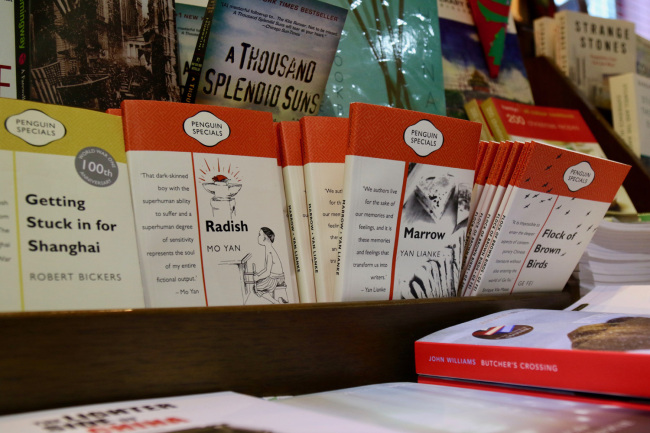 English-language books sold at The Bookworm. [Photo: China Plus/ Li Xiang]