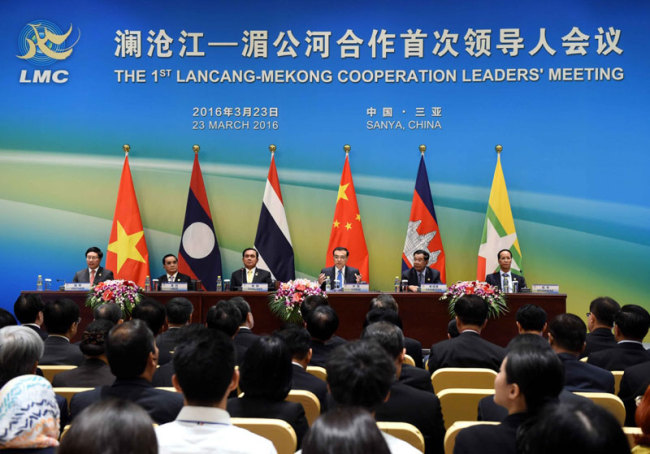 Chinese Premier Li Keqiang attends the first Lancang-Mekong Cooperation leaders' meeting on March 23, 2016. [File Photo: Xinhua]