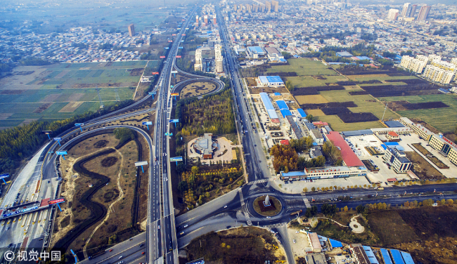 An aerial view of Xiongan News Area [Photo: VCG]