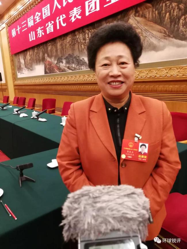Zhuo Changli, a deputy from Shandong Province for the 13th National People's Congress (NPC) is interviewed by journalists on March 8, 2018. [Photo: China Plus]