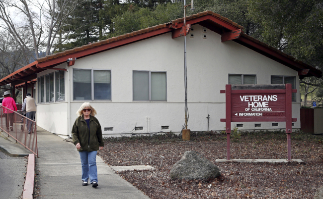People walk to-and-from an information center at the Veterans Home of California in Yountville, Calif., on March 9, 2018. [Photo: AP/Ben Margot]