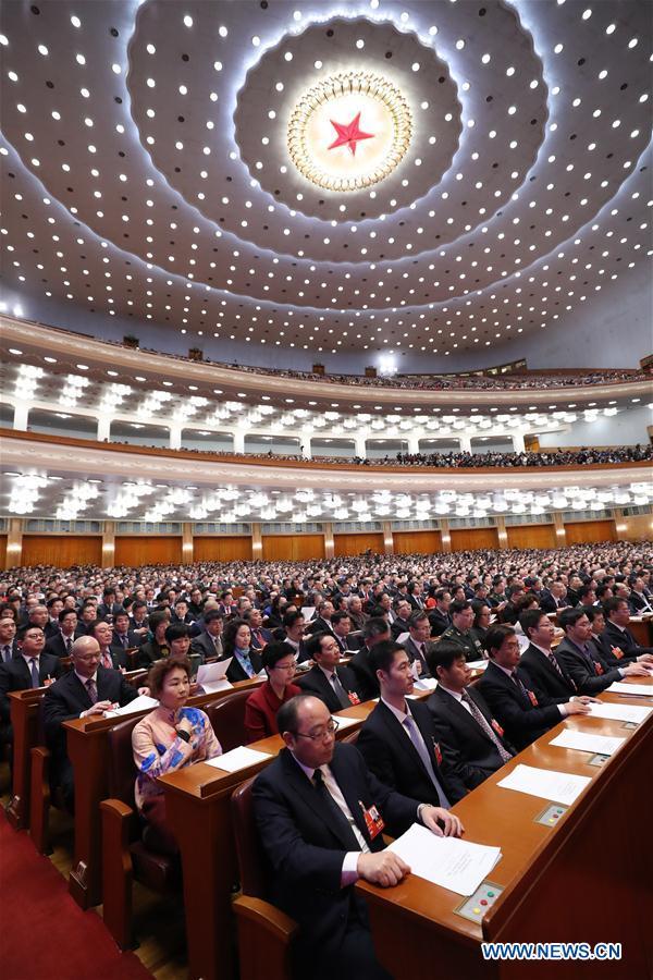 The closing meeting of the First Session of the 13th National Committee of the Chinese People's Political Consultative Conference (CPPCC) is held at the Great Hall of the People in Beijing, capital of China, March 15, 2018. [Photo: Xinhua]