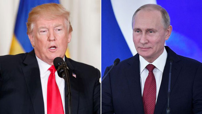 A photo combination of U.S. President Donald Trump and his Russian counterpart Vladimir Putin. [Photo: China Plus]