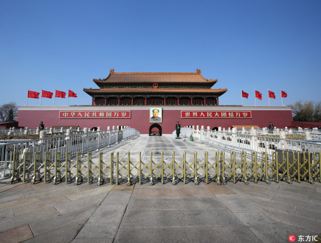 Tian’anmen Rostrum in Beijing on March 8, 2018 [File photo: IC]