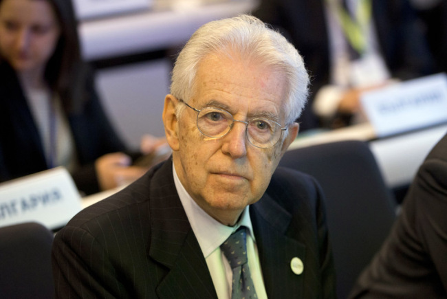 Former Italian Prime Minister Mario Monti attends a conference 'Shaping Our Future' at the EU Charlemagne building in Brussels on Monday, Jan. 8, 2018. [File photo: AP]