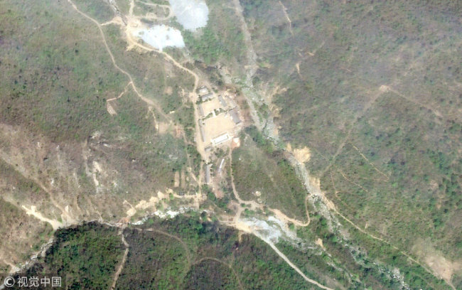 A satellite photo of the Punggye-ri nuclear test site in North Korea, May 14, 2018. [File photo: VCG]