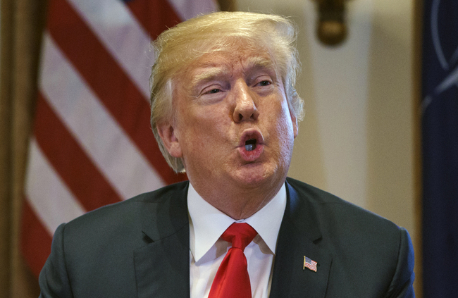 In this Thursday, May 17, 2018, file photo, U.S. President Donald Trump speaks during a meeting in the Cabinet Room of the White House, in Washington. [File photo: AP/Carolyn Kaster]