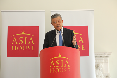 Chinese Ambassador to the UK Liu Xiaoming is addressing the Asia House think tank in London on May 21st, 2018. [Photo provided by the Chinese embassy to the UK]