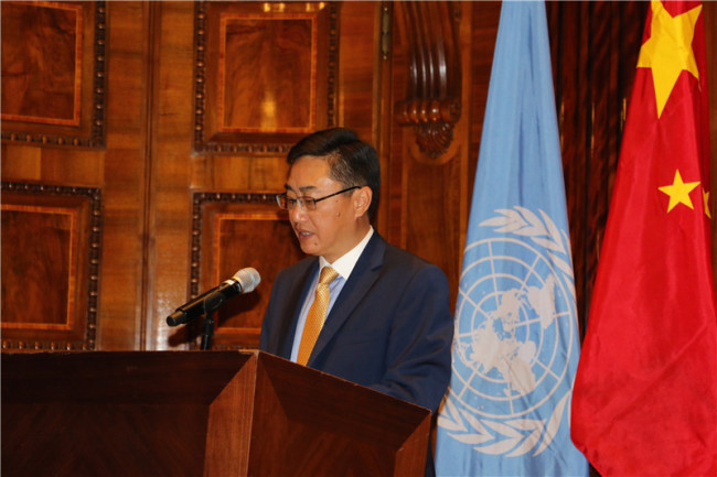 Shi Zhongjun, China's ambassador to UN announced that all member states of the United Nations are welcome to cooperate with China to jointly utilize its future China Space Station on Monday May 28 in Vienna. [Photo: Provided to China Plus]
