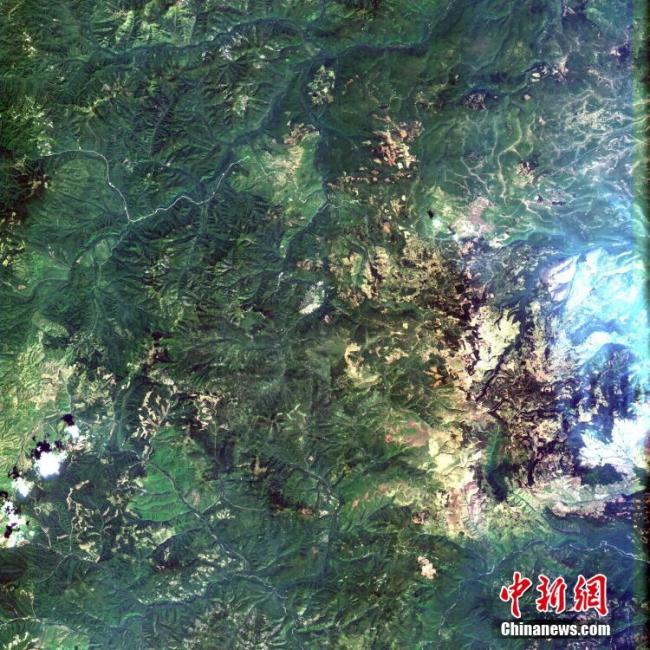The imaging data tracked and received from the newly-launched Earth observation satellite Gaofen-6. [Photo: Chinanews.com]