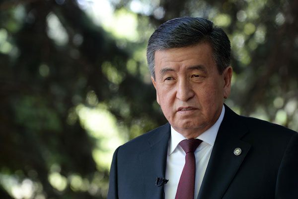 Sooronbai Jeenbekov, President of Kyrgyzstan. [Photo: China Plus]