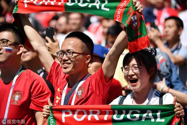 Chinese football fans at the 2018 FIFA World Cup Russia group B match between Portugal and Morocco at Luzhniki Stadium on June 20, 2018 in Moscow, Russia.[Photo: VCG]