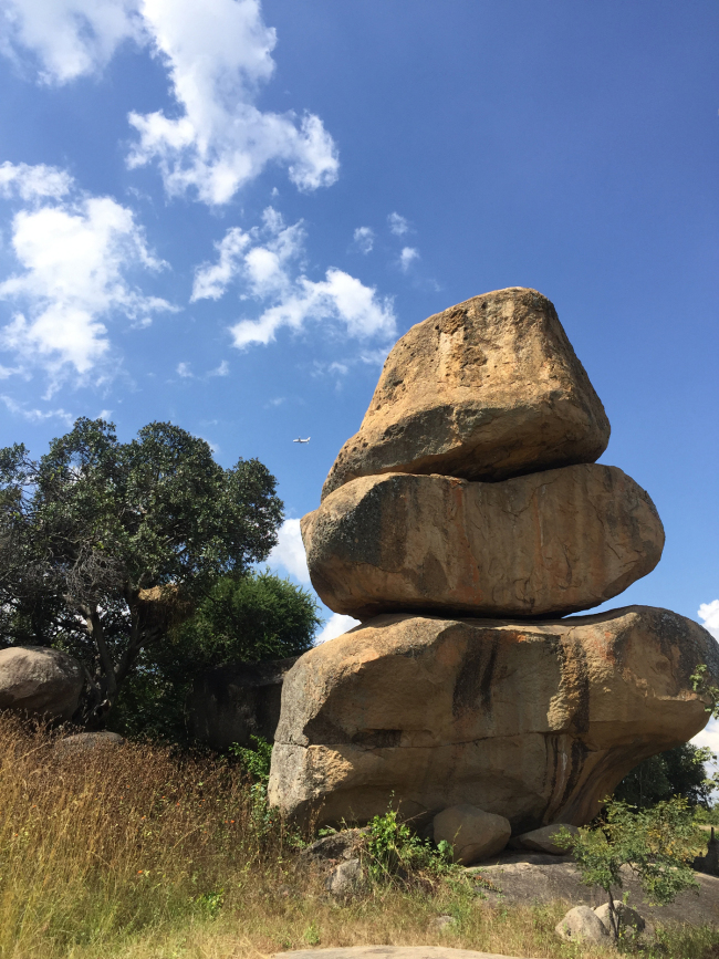 Balancing Rocks are found in many parts of Zimbabwe, and has been featured on the last series of Zimbabwean banknotes. [File Photo: China Plus/Gao Junya]
