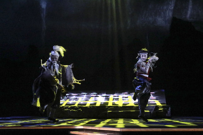 A scene from a children's play 'Magic Moon Grass' during a rehearsal on June 29, 2018.[Photo: China Plus]