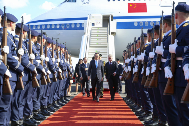 Chinese Premier Li Keqiang arrived in Germany on Sunday. [Photo: gov.cn]