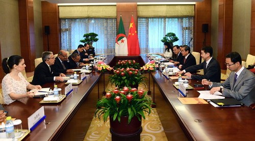 Chinese State Councilor and Foreign Minister Wang Yi meets with Algerian Foreign Minister Abdelkader Messahel Wednesday, July 11, 2018.[Photo: fmprc.gov.cn]
