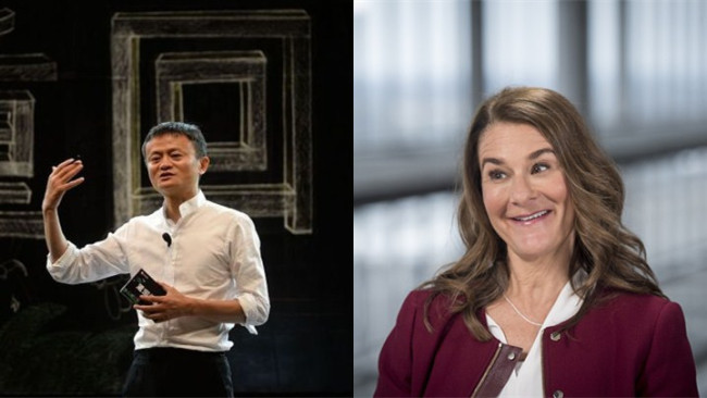Jack Ma (L), chairman of Alibaba Group, and Melinda Gates (R), co-chair of the Bill & Melinda Gates Foundation [File photo: VCG]