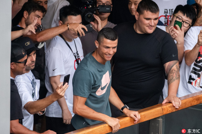 Cristiano Ronaldo attends a promotional event in Beijing on July 19, 2018. [Photo: IC]