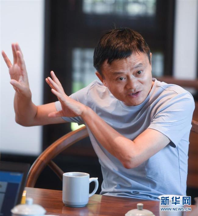 Alibaba chairman Jack Ma speaks in an exclusive interview with Xinhua in Hangzhou, Zhejiang Province, on Tuesday, September 18, 2018. [Photo: Xinhua]