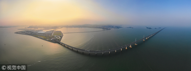 Aerial view of the Hong Kong-Zhuhai-Macau Bridge, September 22, 2018. [Photo: VCG]