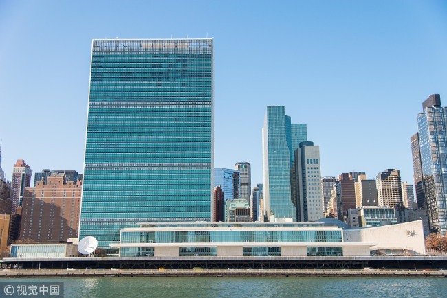 File photo shows the UN headquarters in New York. [Photo: VCG]