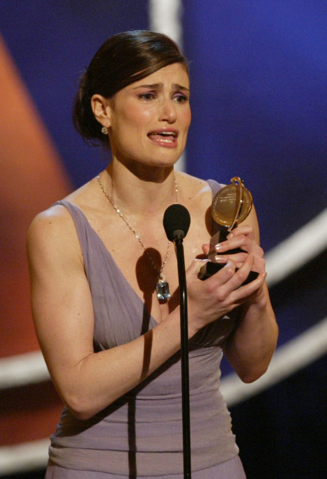 Actress Idina Menzel accepts the Tony award for Best Actress in a Musical for "Wicked" during the 58th Annual Tony Awards Sunday, June 6, 2004, at New York's Radio City Music Hall. [Photo: AP]