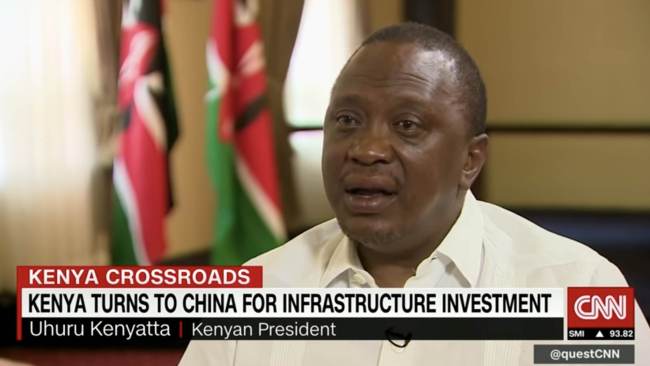 Video screenshot from CNN's interview with Kenyan President Uhuru Kenyatta.[Photo:CGTN]