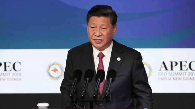 Chinese President Xi Jinping is delivering a keynote speech at the 26th Asia-Pacific Economic Cooperation (APEC) CEO Summit in Port Moresby, the capital of Papua New Guinea (PNG), on Nov. 17, 2018. [Photo:  CGTN]