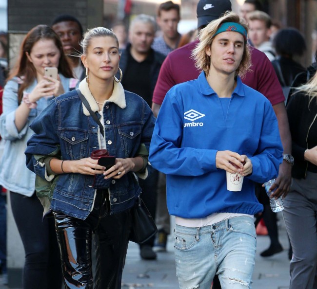 2018 9/17/18 Hailey Baldwin and Justin Bieber are seen out and about in London where they visited a coffee shop and went for a stroll. [Photo: AP]