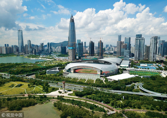 A bird view of Shenzhen special economic zone, China's first and one of the most successful Special Economic Zones. [File Photo:VCG]
