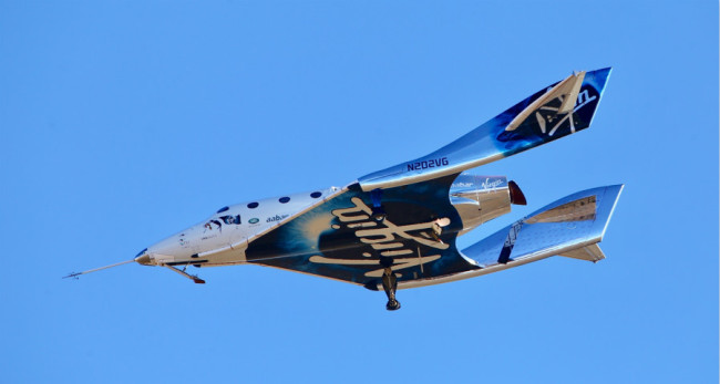 Virgin Galactic reaches space for the first time during its 4th powered flight from Mojave, Calif. The aircraft called VSS Unity reached an altitude of 271,268 feet reaching the lower altitudes of space. [Photo: AP]