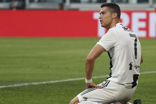 Juventus' Cristiano Ronaldo reacts after missing a scoring chance during an Italian Serie A soccer match between Juventus and Genoa, at the Alliance stadium in Turin, Italy, Saturday, Oct. 20, 2018. [Photo: AP]