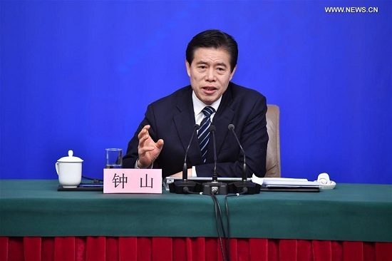 Chinese Minister of Commerce Zhong Shan. [File photo: Xinhua]
