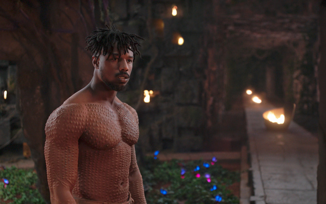 This image released by Disney shows Michael B. Jordan in a scene from Marvel Studios' "Black Panther." The film may emerge as a major contender Tuesday, Jan. 22, 2019, when nominations to the 91st Oscars are announced. [Photo: Marvel Studios-Disney via AP]