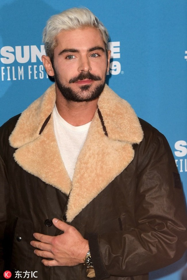 Zac Efron attends the “Extremely Wicked, Shockingly Evil and Vile” Premiere at the Sundance Film Festival on January 26, 2019 in Park City, Utah.  [Photo ：IC]