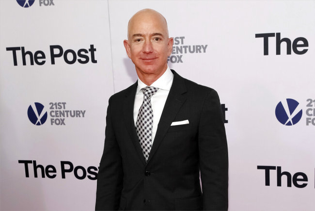 File photo: Jeff Bezos attends the premiere of "The Post" at The Newseum in Washington on December 14, 2017. Private investigators working for Bezos have determined the brother of the Amazon CEO’s mistress leaked the couple’s intimate text messages to the National Enquirer. That’s according to a person familiar with the matter who spoke Monday to The Associated Press. [Photo: AP/Invision/Brent N. Clarke]